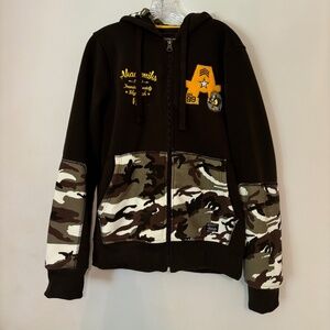 Men's Brown With Camouflage Akademiks Hoodie Size Medium